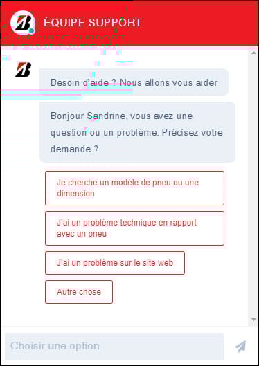 CHAT accueil équipe support